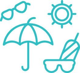 Summer vector icon set, summer icon vector set