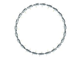 A frame of circle barbed wire vector object created by 3D modeling.