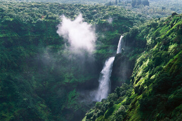 waterfall in the mountains