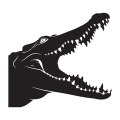 Naklejka premium Rugged Crocodile Silhouette Showing Strong Limbs – High-Quality Vector Artwork for Print Media – reptile vector
