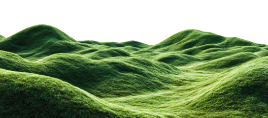 Lush green hills, rolling landscape