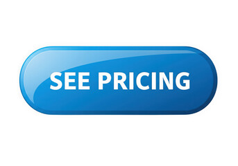 Fototapeta premium 3d blue glossy see pricing button isolated on transparent background