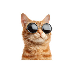 Orange cat wearing black sunglasses