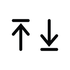 Simple black outline arrows pointing up and down indicating direction or navigation