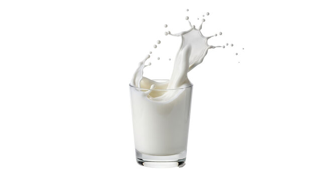 Isolated Milk Splash in Glass