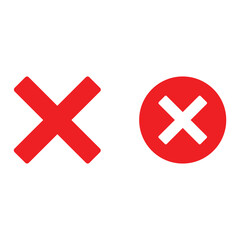 Obraz premium Two red cross symbols one a simple x and the other a white x inside a red circle