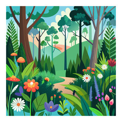 summer landscape with flowers