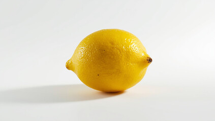 Fresh Lemon and Lemon Half on White Background