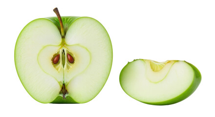 Isolated Green Apple Slices
