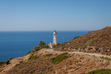 Sarpıncık Lighthouse on Karaburun Peninsula Overlooking the Aegean Sea