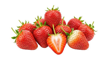 Isolated Fresh Strawberries