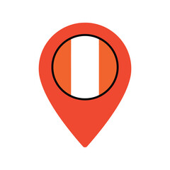 Location pin marker featuring the peruvian flag symbolizing travel and destination vector