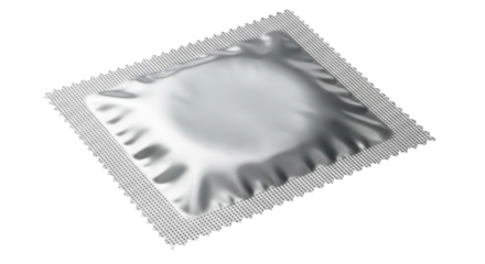 Isolated Silver Condom