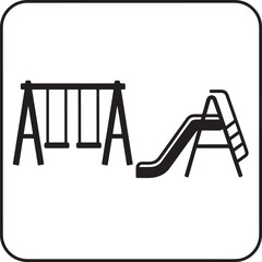 Playground Icon &ndash; Swing and Slide Symbol for Kids Area