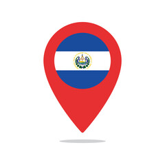 Obraz premium El salvador flag location pin marker icon symbolizing travel and national identity vector