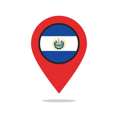 Fototapeta premium El salvador flag location pin map marker symbol travel destination concept representation vector