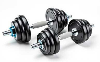 Black adjustable weight lifting dumbbells weights fitness