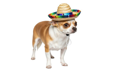 Isolated Chihuahua with Sombrero