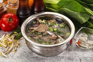 Vietnamese cuisine - Pho Bo soup with beef