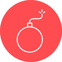 Bomb circle icon – explosive device, danger, attack, war symbol, bomb, bomb icon, bomb line icon, explosive, danger symbol