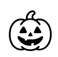 Black outline pumpkin jack o’ lantern icon, symbol of Halloween celebration. Great for spooky design, seasonal decoration, and autumn holiday illustration.