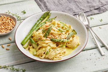 Pappardelle with asparagus