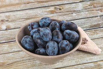 Fresh raw sweet juicy plum