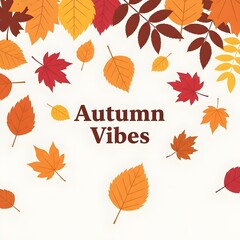 Capturing the seasonal elegance of fall, this vibrant illustration showcases a delightful cascade of colorful autumn leaves, perfect for evoking warm, cozy vibes and natural beauty.