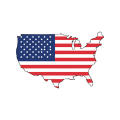 United states of america map with american flag design symbolizing patriotism and national identity vector