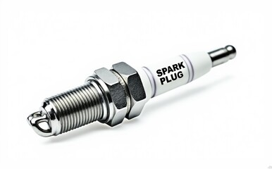 Detailed studio shot of a single spark plug engine ignition