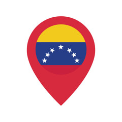 Venezuela flag location pin marker national symbol south america country travel destination concept vector