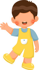 Cute and playful cartoon boy, vector illustration