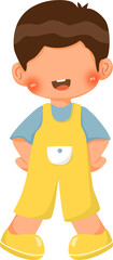 Cute and playful cartoon boy, vector illustration