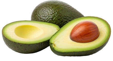 Isolated Two Avocados