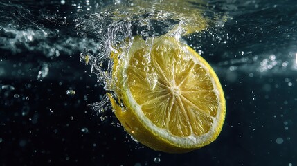 lemon splash in water