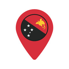 Papua new guinea flag location pin icon symbol isolated on white vector