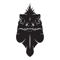 Iguana Silhouette with Powerful Tail and Crest – Iguana Vector Design for Creative Projects – Silhouette of Iguana