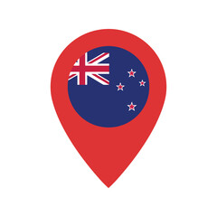 New zealand flag location pin iconic symbol for travel and navigation vector