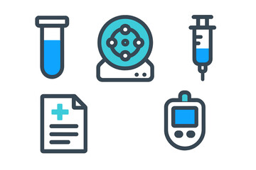Medical and Healthcare Icons Set, Minimalist flat design