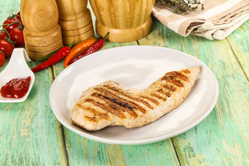 Grilled Turkey fillet breast served sauce