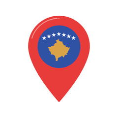 Kosovo flag location marker icon symbolizing national identity and geographic destination vector