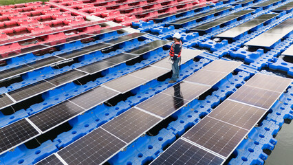 Professional engineer service maintenance floating solar panels photovoltaic clean energy system