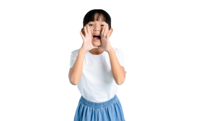 A young girl is screaming or shouting, possibly calling out for something, shown on PNG 