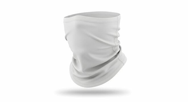 White Neck Gaiter or Tube Scarf Isolated - Versatile Outdoor Headwear Mockup