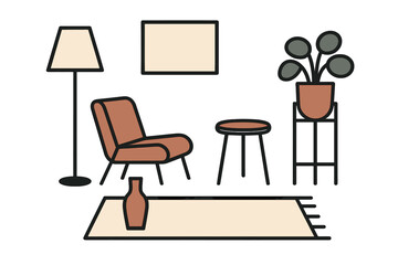 Fototapeta premium Modern living room design with furniture and decor
