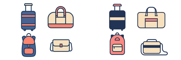 Travel bags and backpacks in various styles and colors