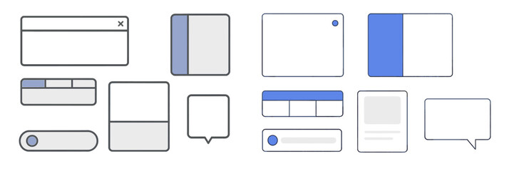 Modern user interface elements in vector format for web design
