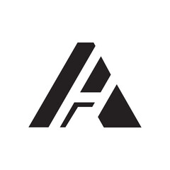 Monogram of the letter A and H Three Dimensions. Abstract, outline and elegant.