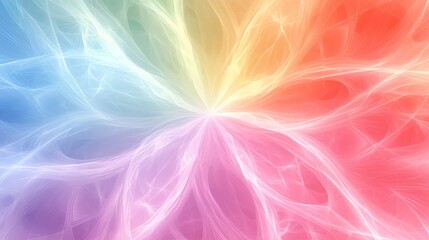 Abstract Colorful Electric Light Waves in Vivid Rainbow Spectrum