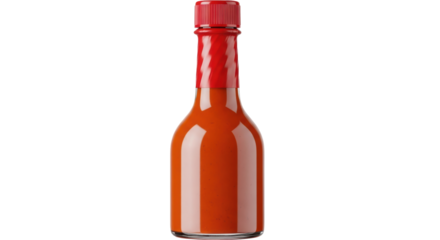 Isolated red hot sauce bottle